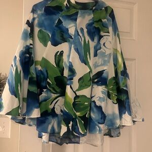 Grace Blue and Green Floral Skirt